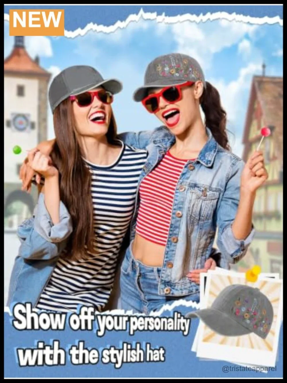 Embroidered Baseball Cap for Women Men, Adjustable, Breathable, Polyester